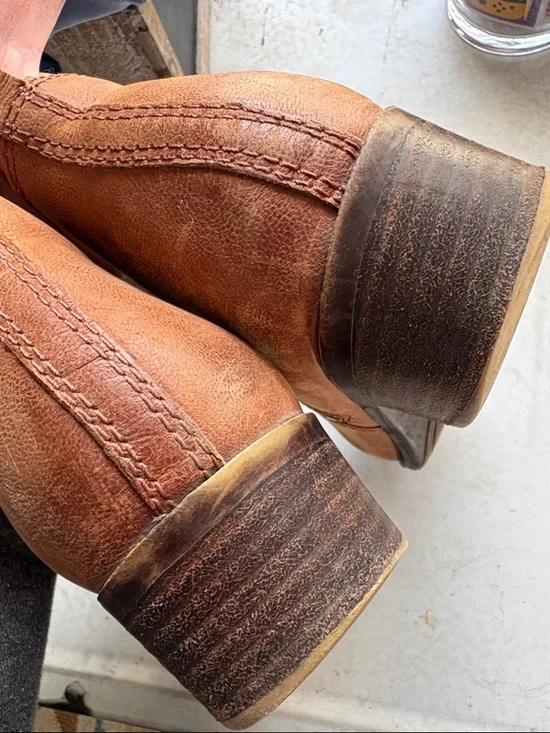 Lucky Brand Cognac Leather Ankle Booties - Picture 8 of 9